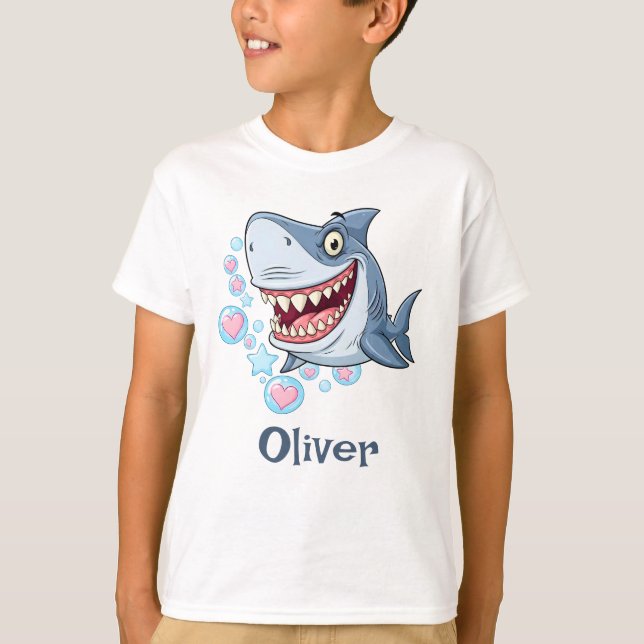 Funny Smiling Shark T-Shirt (Front)