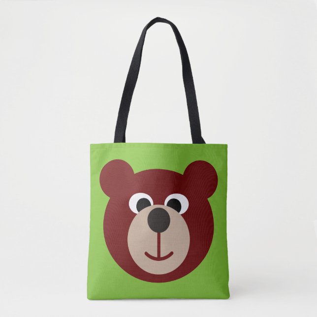 Funny Smiling Teddy Bear + your background & ideas Tote Bag (Front)