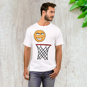 Funny Smirking Basketball Face Dunking T-Shirt