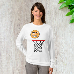 Funny Smirking Basketball Face Dunking T-Shirt