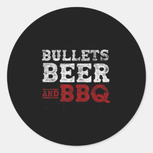 Funny Smoked Meat Beer Lover Grilling Steak Barbec Classic Round Sticker