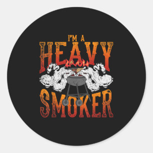 Funny Smoked Meat Lover Bbq Chef Grillmaster Gift  Classic Round Sticker