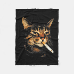 Funny Smoking Cat Cigarette Kitten Meme Stupid Bra Fleece Blanket
