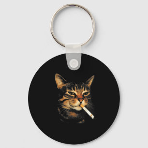 Funny Smoking Cat Cigarette Kitten Meme Stupid Bra Key Ring