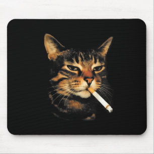Funny Smoking Cat Cigarette Kitten Meme Stupid Bra Mouse Pad