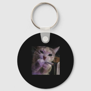Funny Smoking Cat, Cigarette Kitty Gen Z Meme, Cat Key Ring