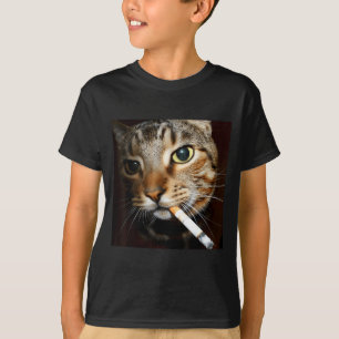 Funny smoking cat meme dark humour sarcastic cat a T-Shirt