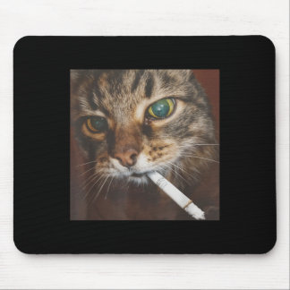 Funny Smoking Cat Meme Mouse Pad