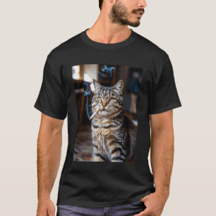 Funny Smoking Cat Meme Retro 90s Grunge Gag for Ca T-Shirt
