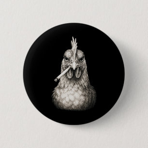 Funny Smoking Chicken Cigarette Gen Z Meme Farm An 6 Cm Round Badge