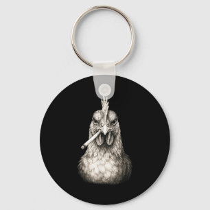 Funny Smoking Chicken Cigarette Gen Z Meme Farm An Key Ring