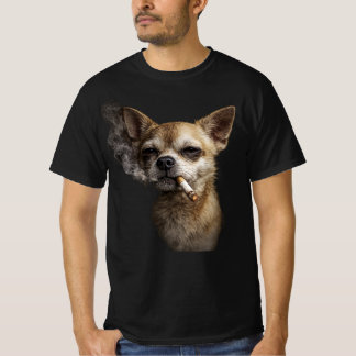 Funny Smoking Chihuahua — Vintage Y2K Grunge Dog  T-Shirt