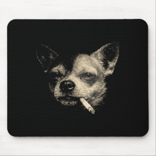 Funny Smoking Chihuahua Vintage Y2k Nge Dog Graphi Mouse Pad