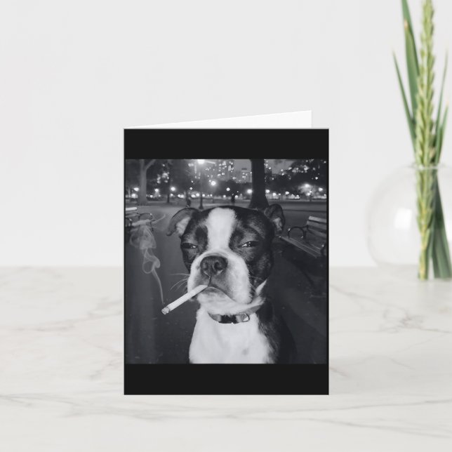 Funny Smoking Dog Meme Cigarette Gen Z Meme Dog Lo Card (Front)