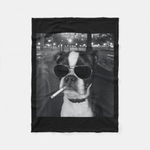Funny Smoking Dog Meme Cigarette Gen Z Meme Dog Lo Fleece Blanket