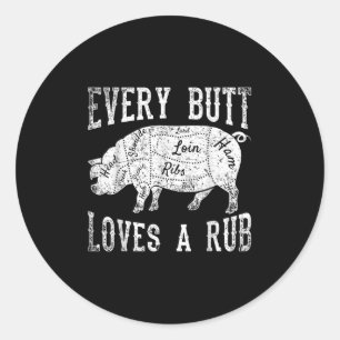 Funny Smoking Meat Bacon Lover Bbq Chef Gift Smoke Classic Round Sticker