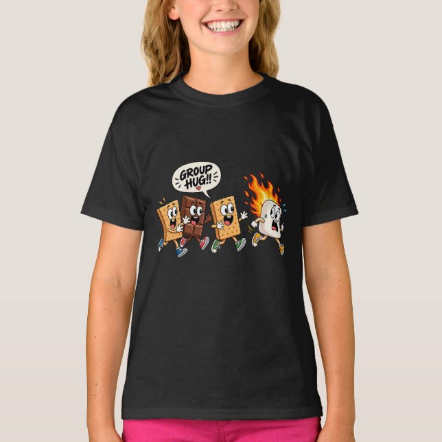 Funny Smores Campfire Group Hug Shirt (Front)