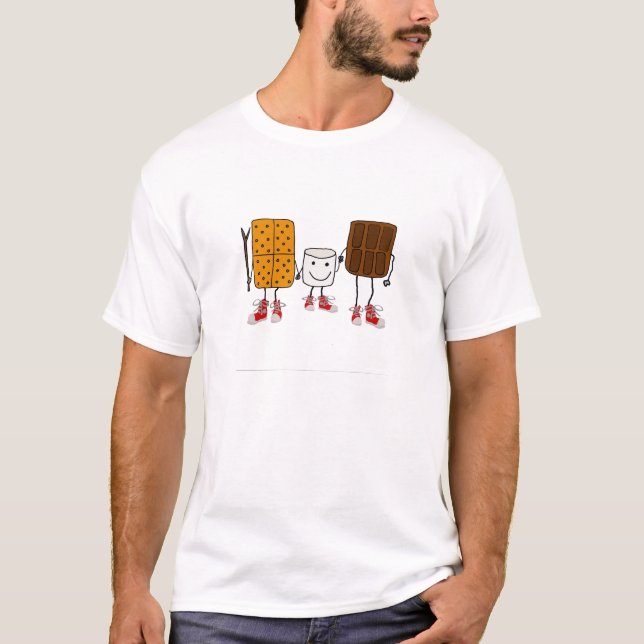 Funny Smores Characters Cartoon T-Shirt (Front)