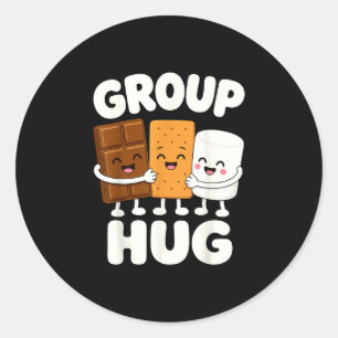 Funny s'mores marshmallow campfire  classic round sticker