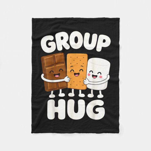 Funny s'mores marshmallow campfire  fleece blanket (Front)