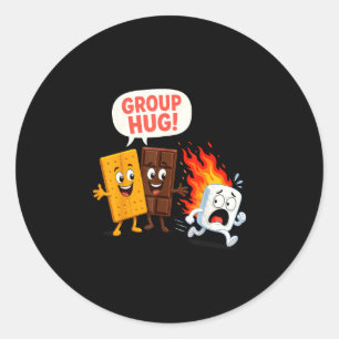 Funny s'mores marshmallow  classic round sticker