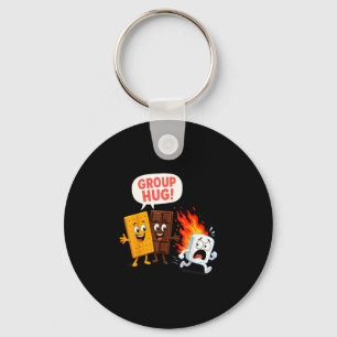 Funny s'mores marshmallow key ring