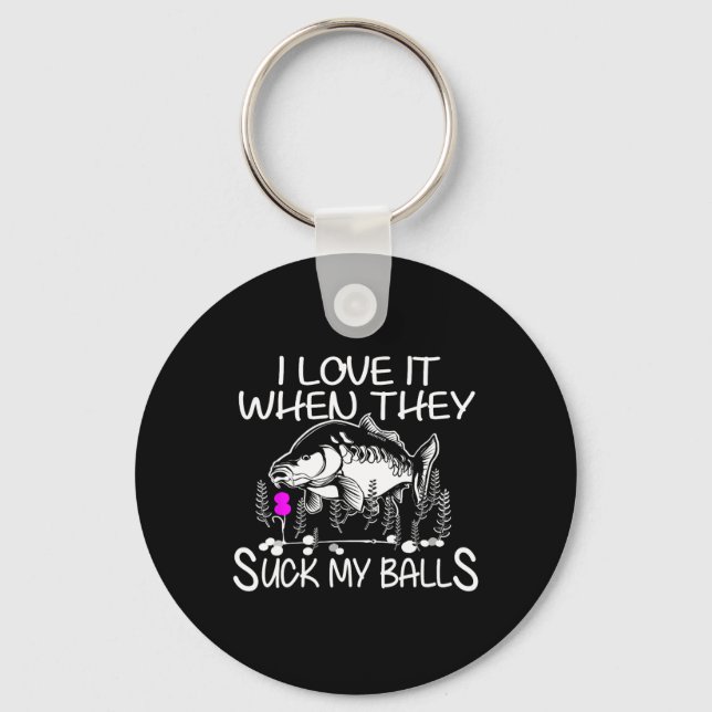 Funny Smutty Fisher Carp Fishing  Key Ring (Front)