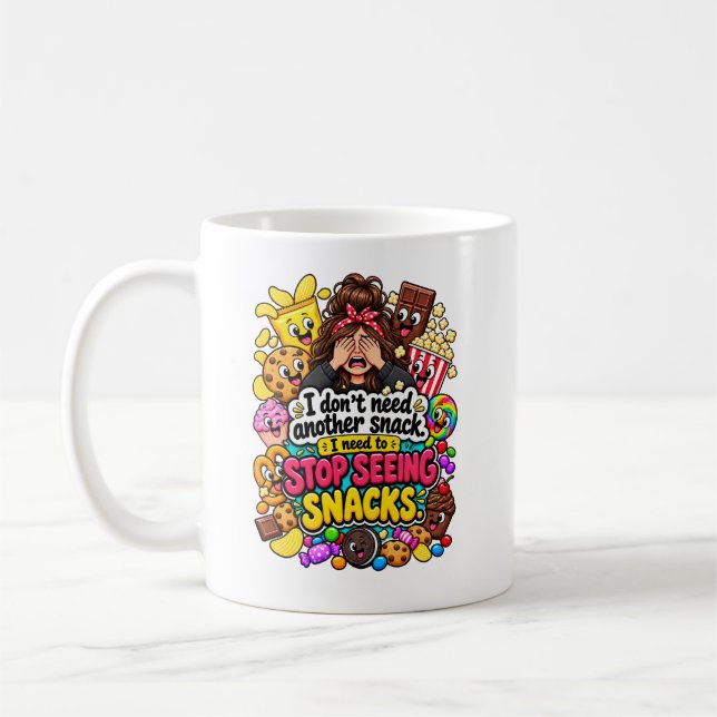 Funny Snack Lover Temptation Quote Coffee Mug (Left)