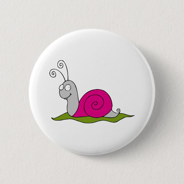 funny snail 6 cm round badge (Front)