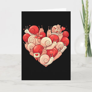 Funny Snail Heart Valentine Snail Womens Mens Kids Card