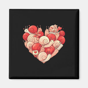 Funny Snail Heart Valentine Snail Womens Mens Kids Magnet