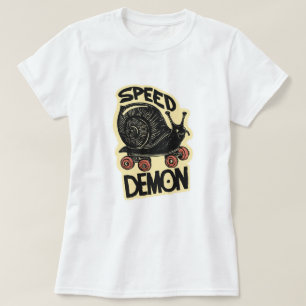 Funny Snail on Skateboard – Speed Demon T-Shirt