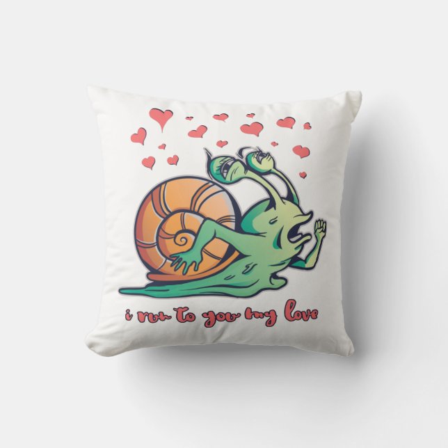 Funny Snail Valentine Running Cushion (Front)