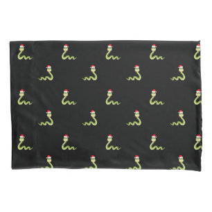 Funny Snake Santa Claus Hat Merry Christmas Xmas Pillowcase
