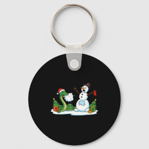Funny Snake Snowman Christmas Tree Xmas Womens Men Key Ring
