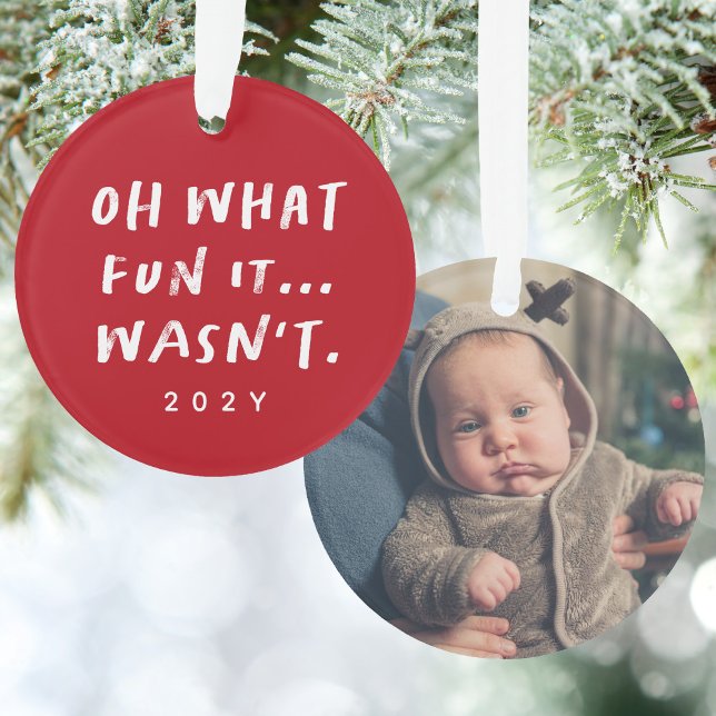 Funny snarky red Christmas photo Ornament (Creator Uploaded)