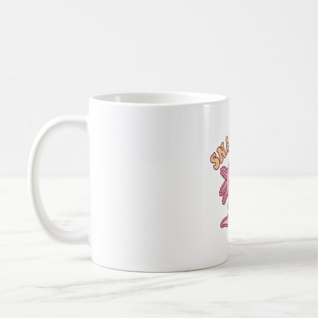 Funny Snaxolotl Axolotl Munching On Potato Chips  Coffee Mug (Left)