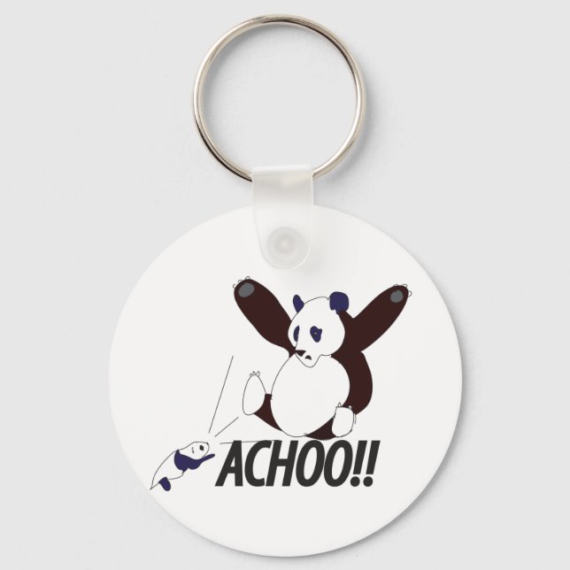 Funny Sneezing Panda Key Ring (Front)
