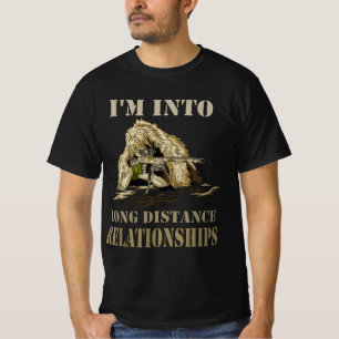 Funny Sniper Camo Long Distance Relationship Gun L T-Shirt