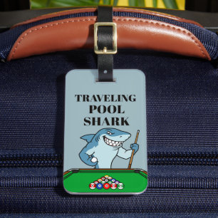 Funny Snooker Pool Shark Acrylic Luggage Tags