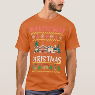 Funny Snow Covered Houses Merry Christmas T-Shirt