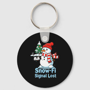 Funny Snow-fi Signal Lost Snowman Christmas Design Key Ring