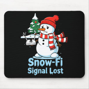 Funny Snow-fi Signal Lost Snowman Christmas Design Mouse Pad