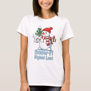 Funny Snow-Fi Signal Lost Snowman Christmas T-Shirt