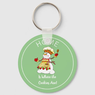 Funny Snow Lady Cookie Chef Magnet Key Ring