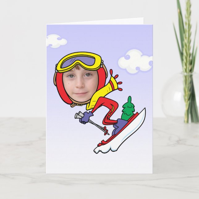 Funny Snow Skier Photo Face Template (Front)