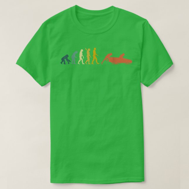 Funny Snow Sled Evolution Man Vintage  T-Shirt (Design Front)