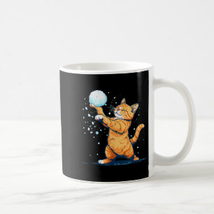 Funny Snowball Cat In Winter For Men Women Kids Coffee Mug