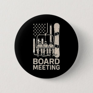 Funny Snowboard Meeting Winter Sports Lovers Ski L 6 Cm Round Badge