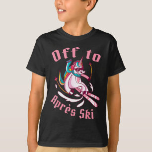 Funny snowboard ski skiing unicorn off to après T-Shirt